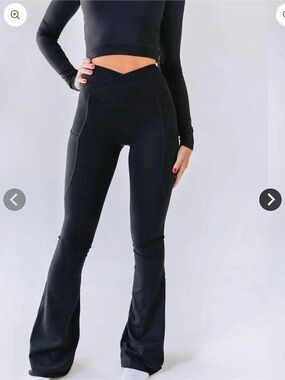 Black Flare Pants Like New- TALL